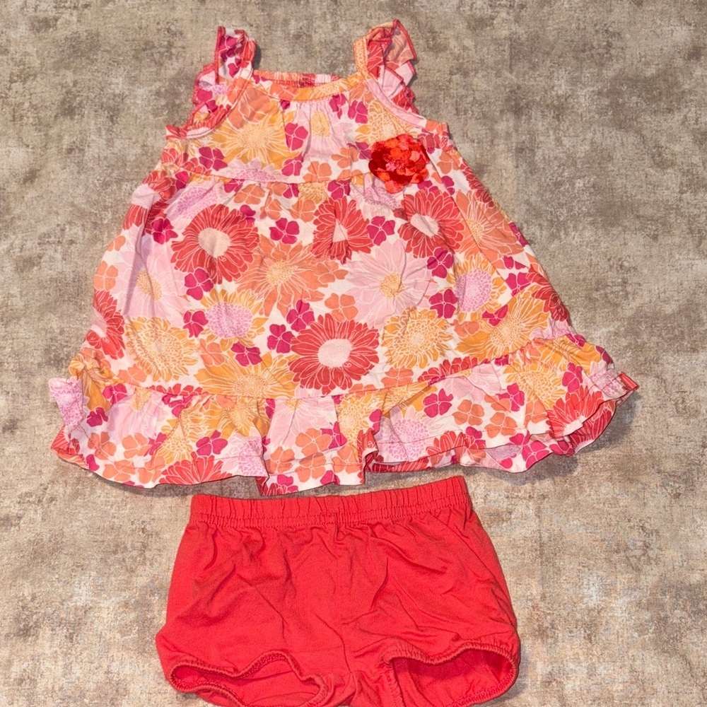 Carter's Pink and Orange Floral Diaper Cover Set
